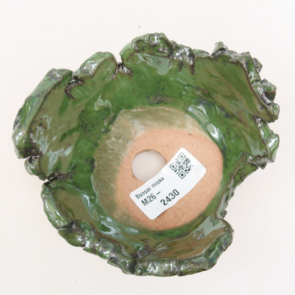 Ceramiczna skorupa  11 x 11 x 7 cm, kolor zielony