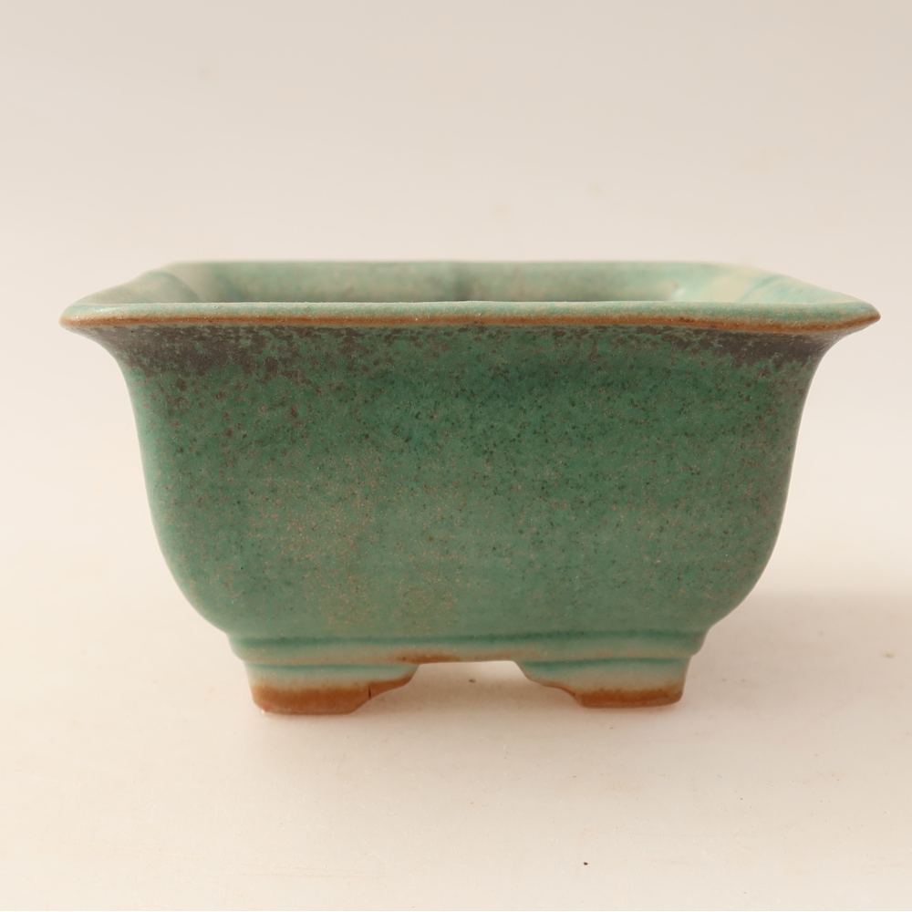 Ceramiczna miska do bonsai 9,5 x 9,5 x 5,5 cm, kolor zielony