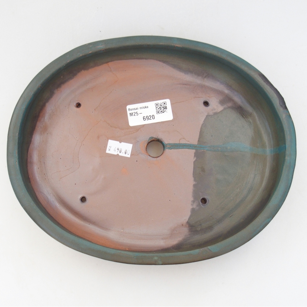 Ceramiczna miska na bonsai 24 x 19,5 x 4 cm, kolor niebieski