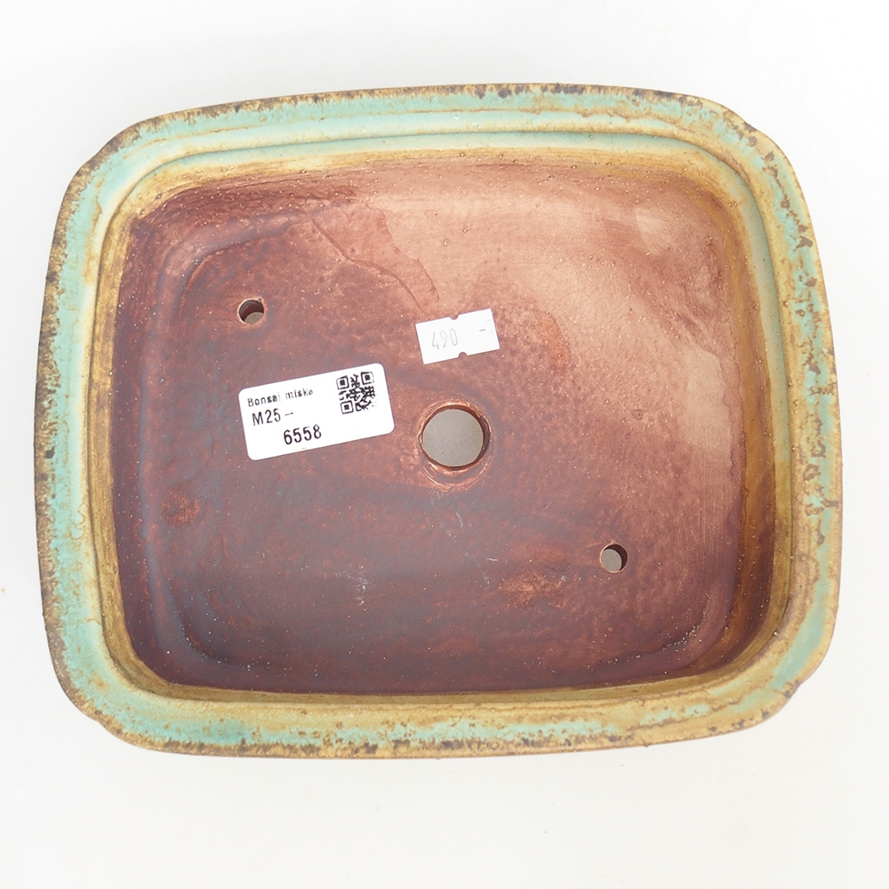 Ceramiczna miska do bonsai 20 x 17 x 6 cm, zielona
