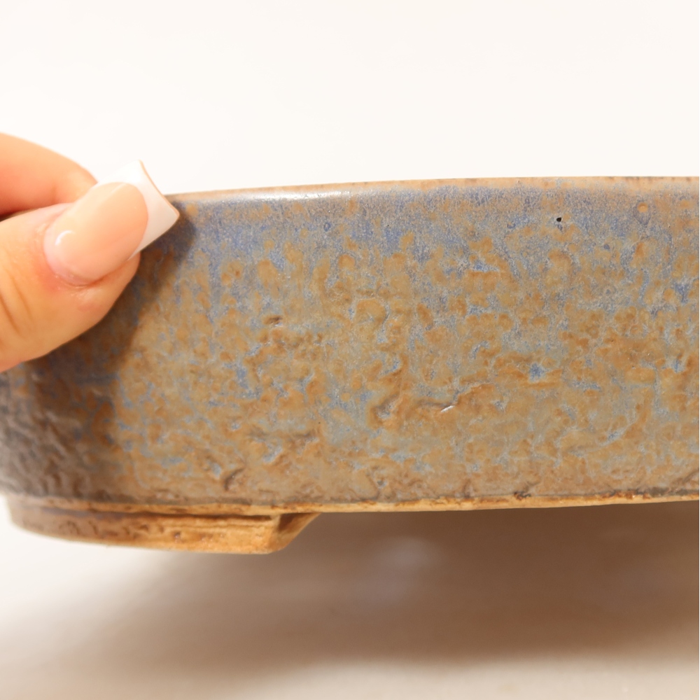Ceramiczna miska do bonsai 26,5 x 24 x 5,5 cm, kolor niebieski