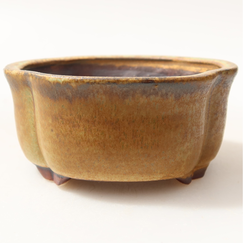 Ceramiczna miseczka do bonsai 8 x 7,5 x 3,5 cm, kolor zielony