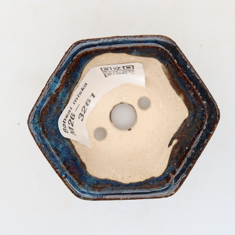 Ceramiczna miseczka do bonsai 5,5 x 5 x 3 cm, kolor niebieski