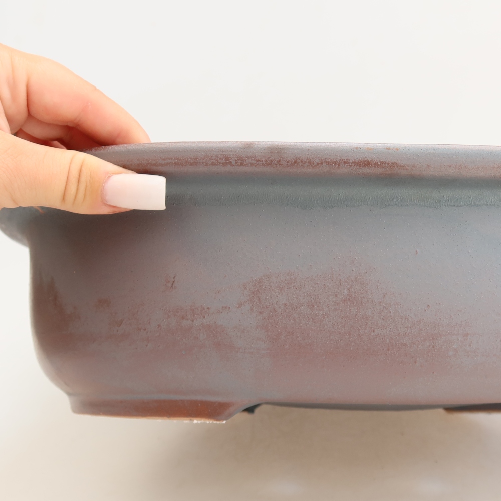Ceramiczna miska do bonsai 36 x 30 x 9 cm, kolor metaliczny