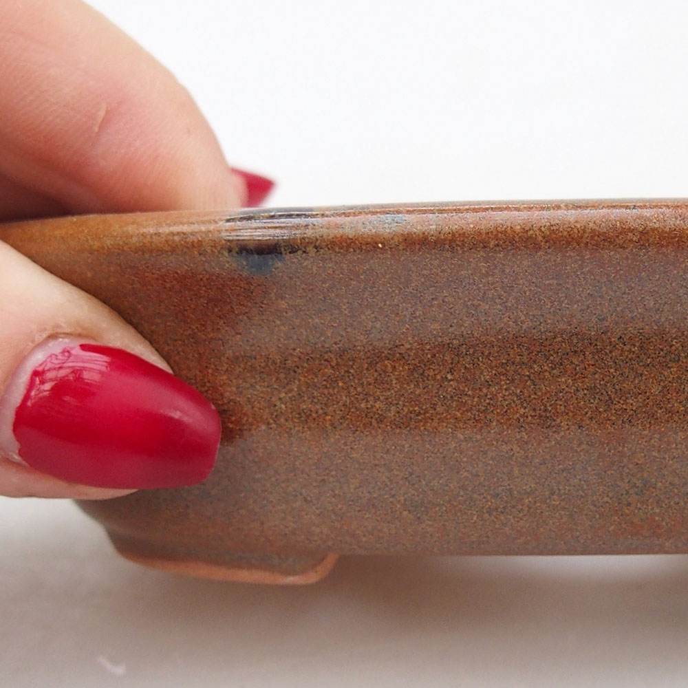 Ceramiczna miska do bonsai 12 x 10 x 3 cm, brązowa