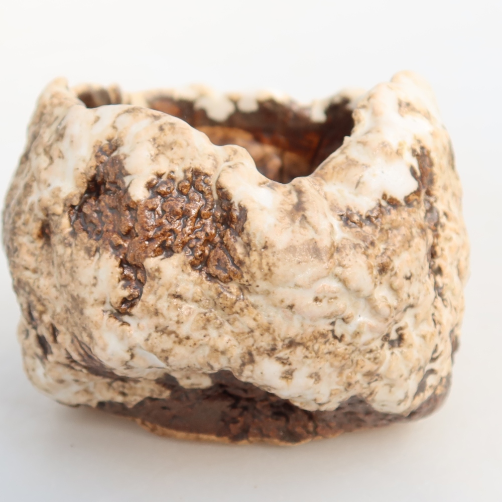 Ceramiczna skorupka  7 x 7 x 6 cm, kolor biało-brązowy