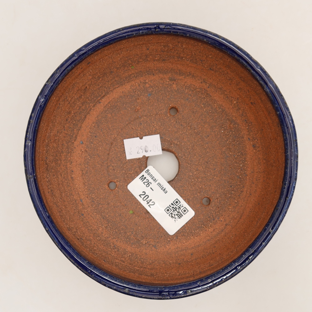 Ceramiczna miska do bonsai 13,5 x 13,5 x 5 cm, kolor niebieski
