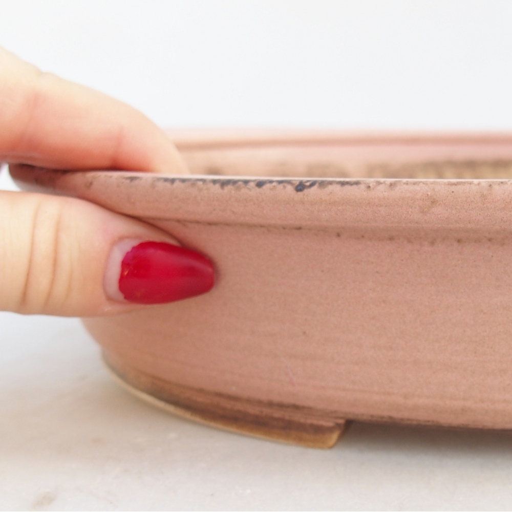 Ceramiczna miska na bonsai 24 x 21 x 5 cm, różowa