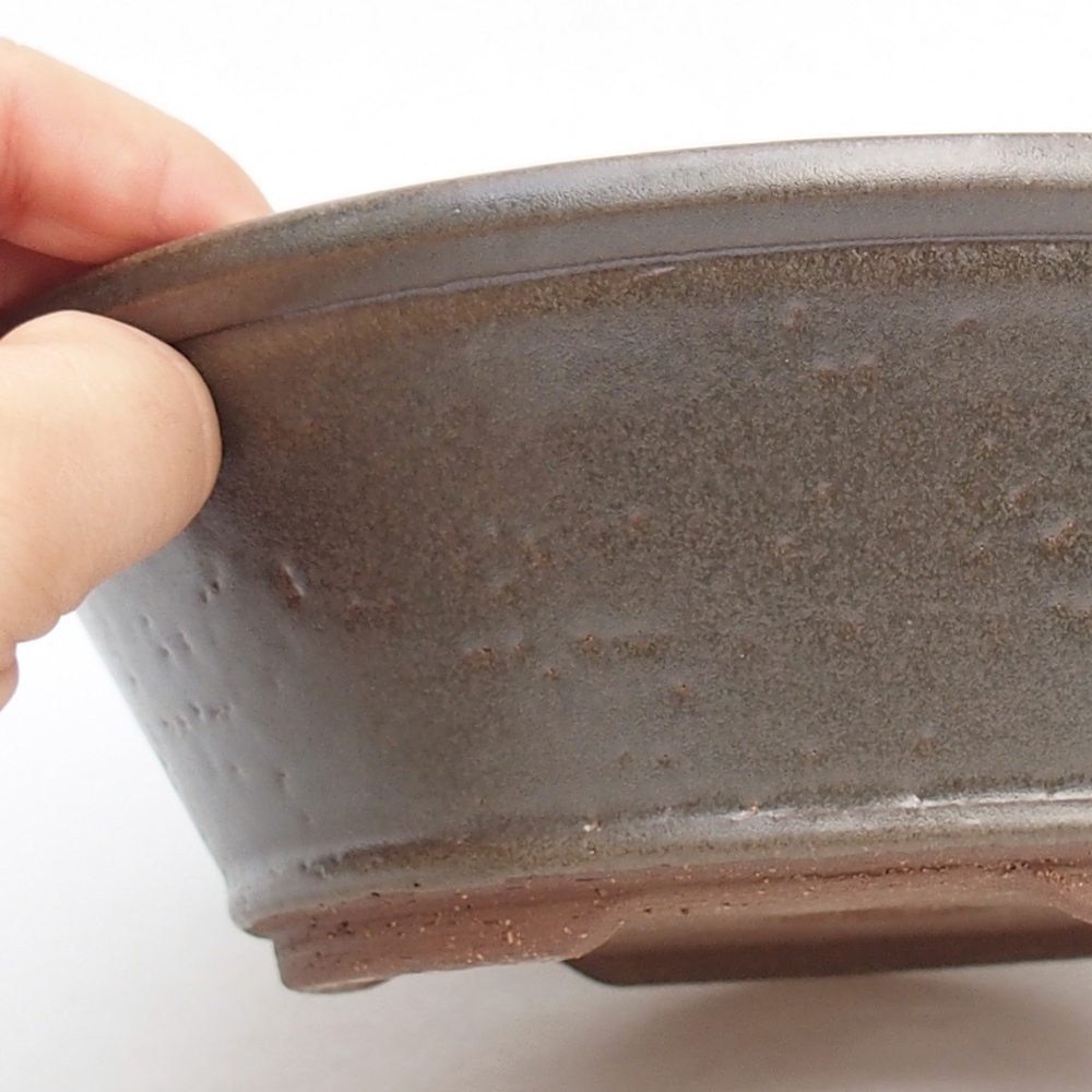 Ceramiczna miska bonsai 19 x 19 x 6,5 cm, kolor metaliczny