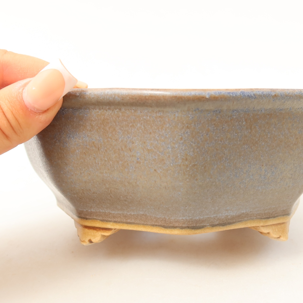 Ceramiczna miska do bonsai 17 x 16 x 6,5 cm, kolor niebieski