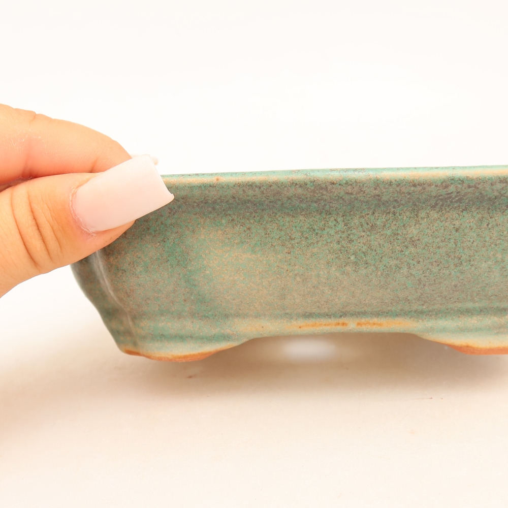 Ceramiczna miska do bonsai 15,5 x 12 x 4,5 cm, zielona