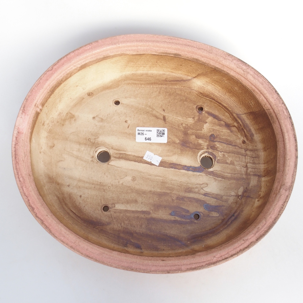 Ceramiczna miska na bonsai 32,5 x 28,5 x 7,5 cm, różowa