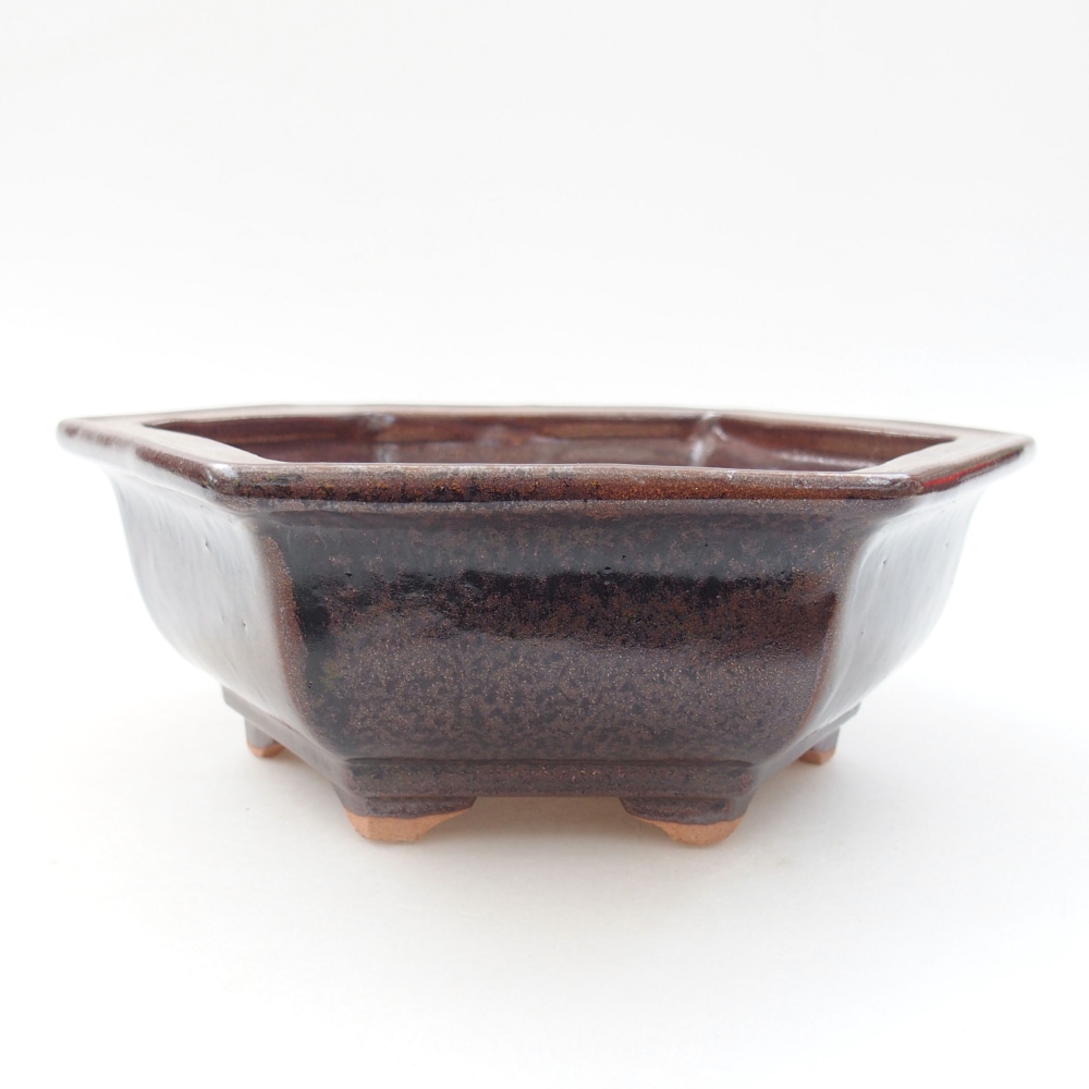 Ceramiczna miska bonsai 17 x 15 x 6 cm, kolor brązowy