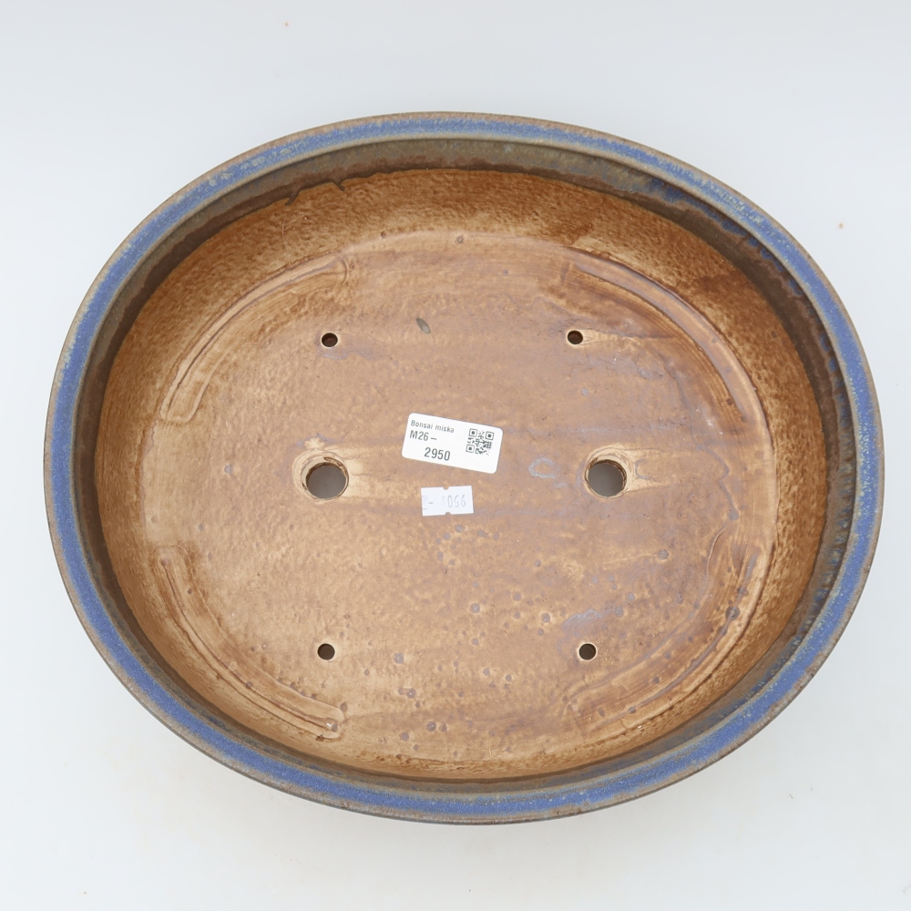 Ceramiczna miska do bonsai 31 x 27 x 7,5 cm, kolor niebieski