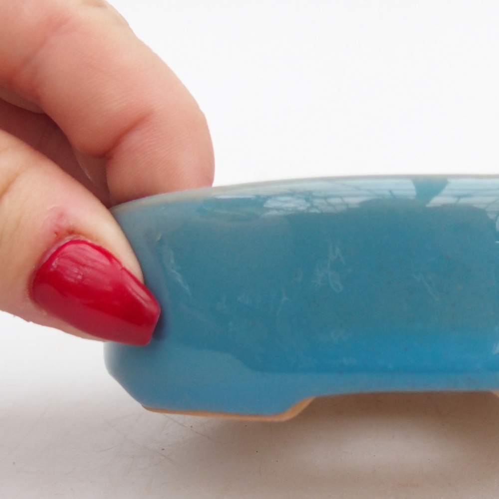 Ceramiczna miska na bonsai 9,5 x 8 x 3 cm, kolor niebieski