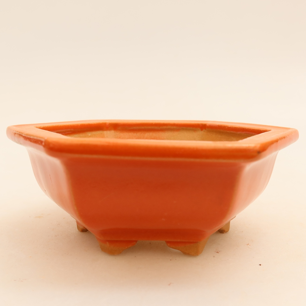 Ceramiczna miska do bonsai 12 x 10,5 x 4 cm, kolor pomarańczowy