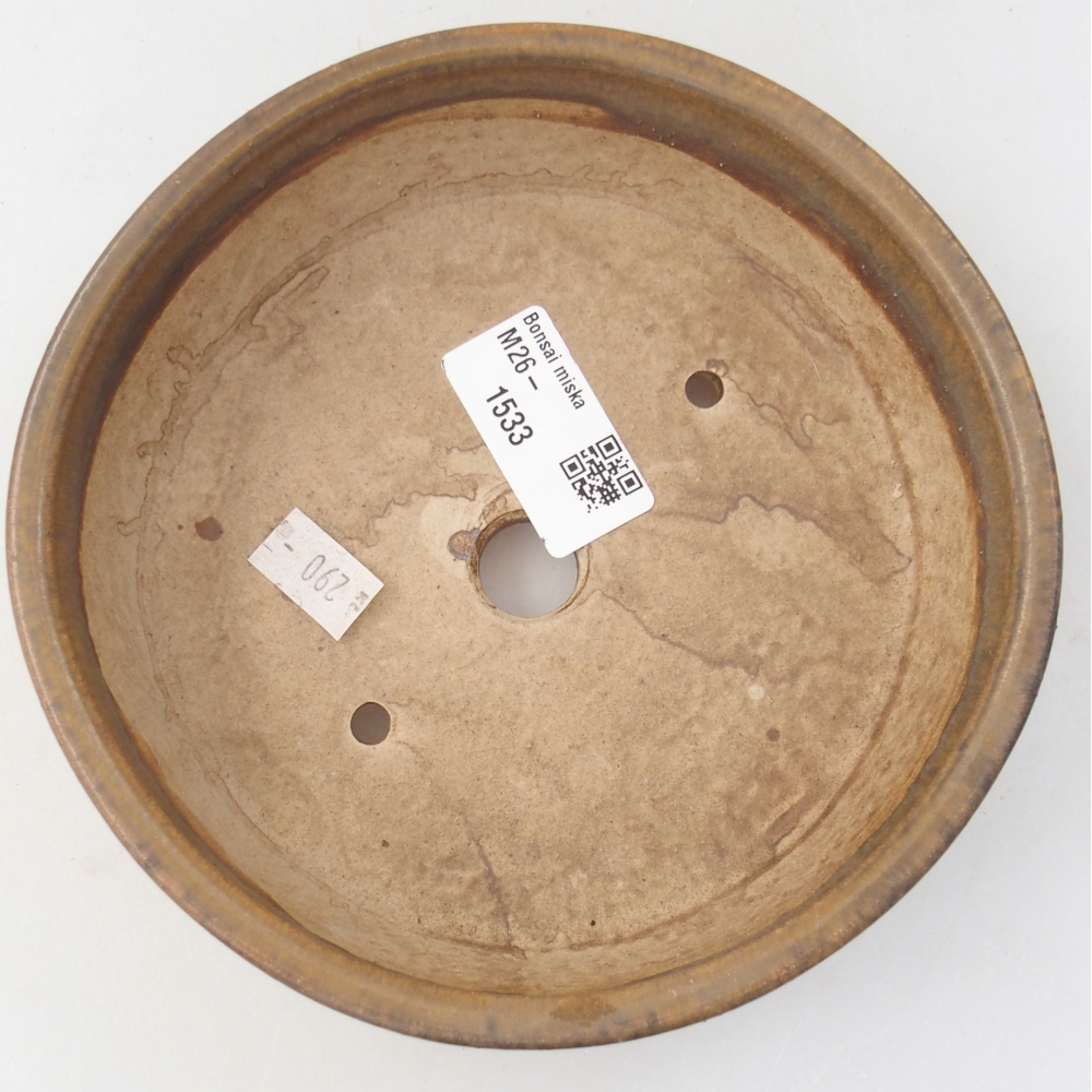 Ceramiczna miska do bonsai 15,5 x 15,5 x 5 cm, brązowa