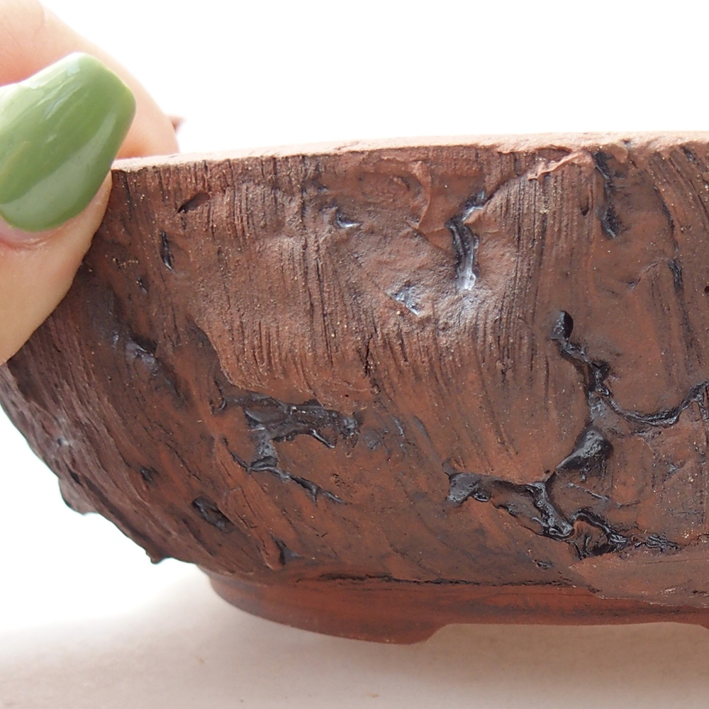 Ceramiczna miska do bonsai 16,5 x 16,5 x 5 cm, brązowa