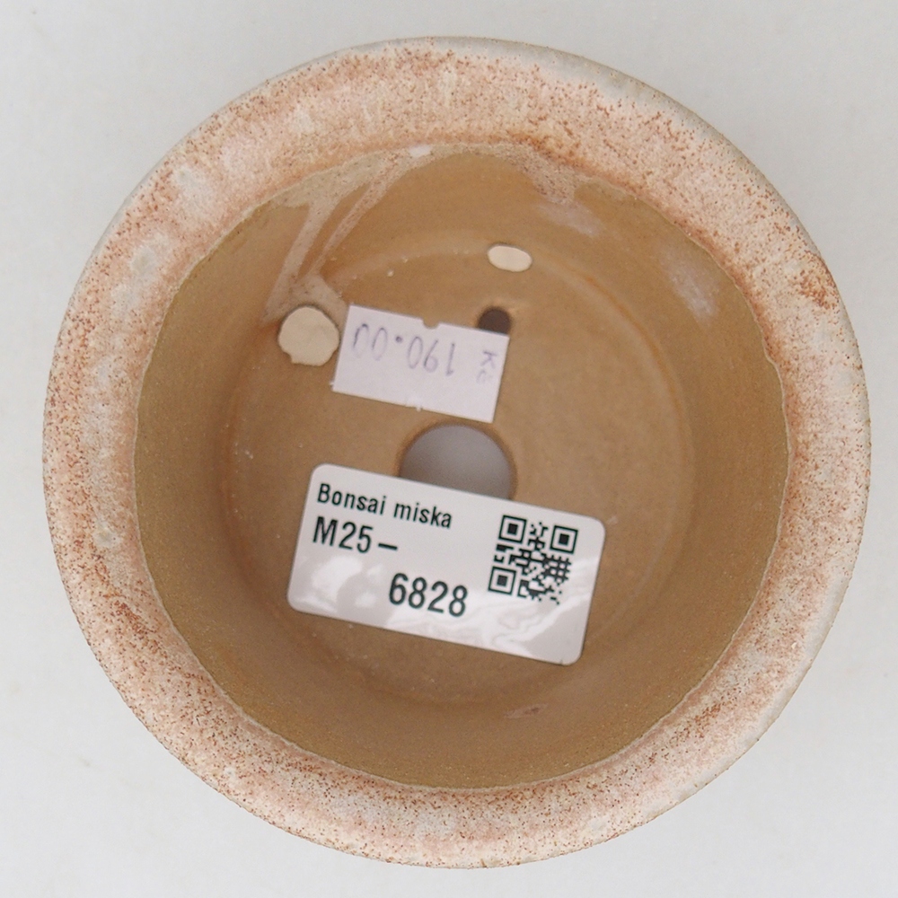 Ceramiczna miska na bonsai 9 x 9 x 5 cm, kolor beżowy