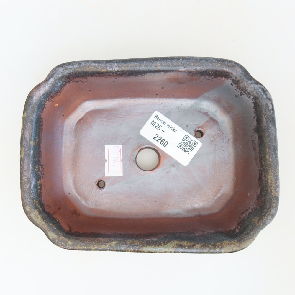Ceramiczna miska do bonsai 15,5 x 12 x 4,5 cm, brązowa