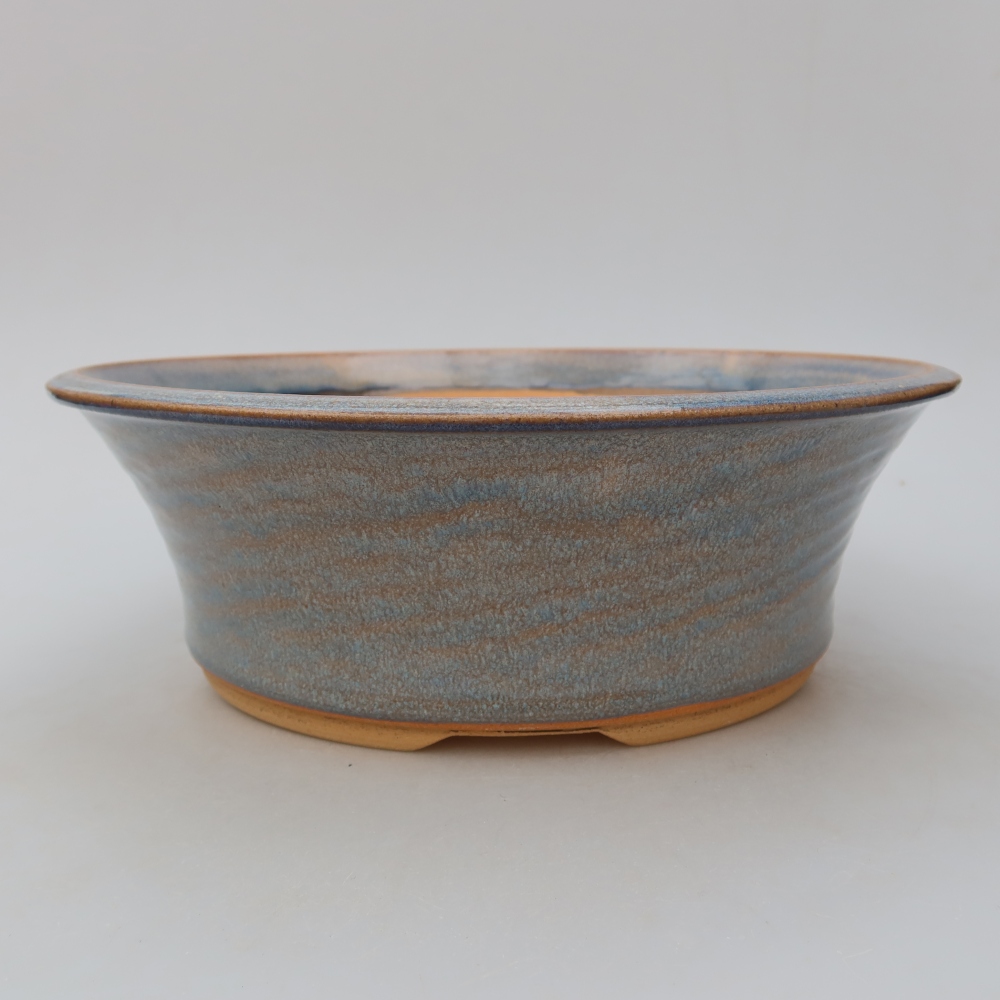 Ceramiczna doniczka do bonsai 25,5 x 25,5 x 8,5 cm, kolor niebieski