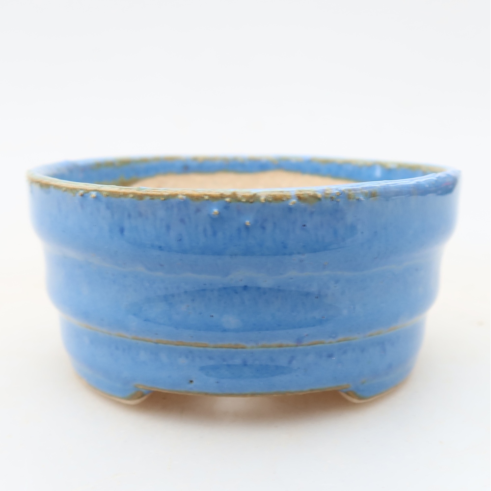 Ceramiczna miska do bonsai 7,5 x 7,5 x 3,5 cm, kolor niebieski