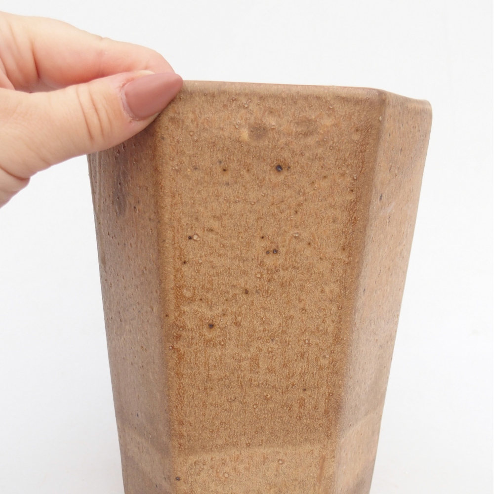 Ceramiczna miska do bonsai 12,5 x 11,5 x 16,5 cm, brązowa