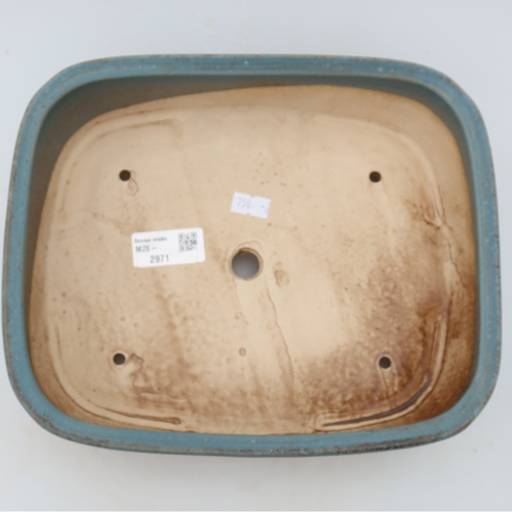 Ceramiczna miska do bonsai 24,5 x 20,5 x 6,5 cm, kolor niebieski