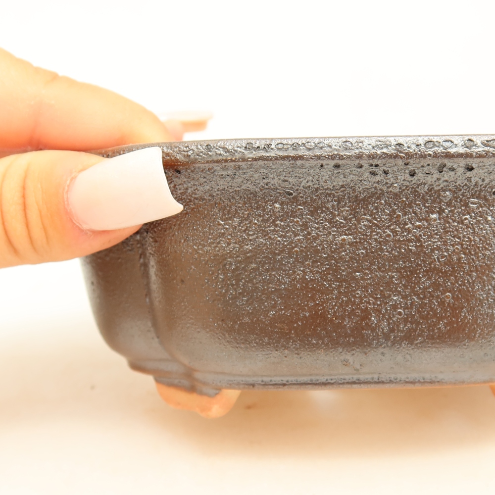 Ceramiczna miska do bonsai 13,5 x 10,5 x 5 cm, kolor metaliczny