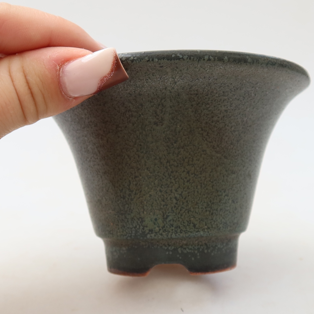 Ceramiczna miska do bonsai 10,5 x 10,5 x 7 cm, kolor szary
