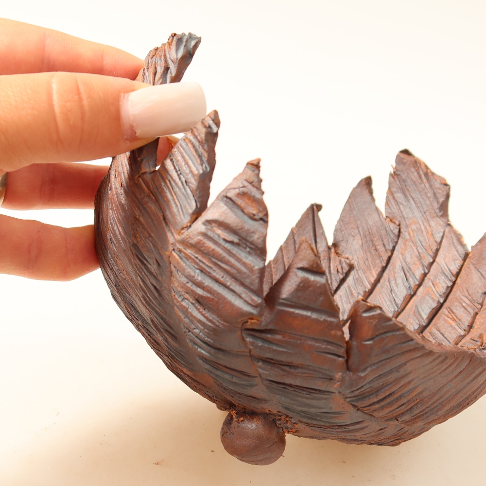Ceramiczna skorupa  14,5 x 11 x 11 cm, kolor brązowy