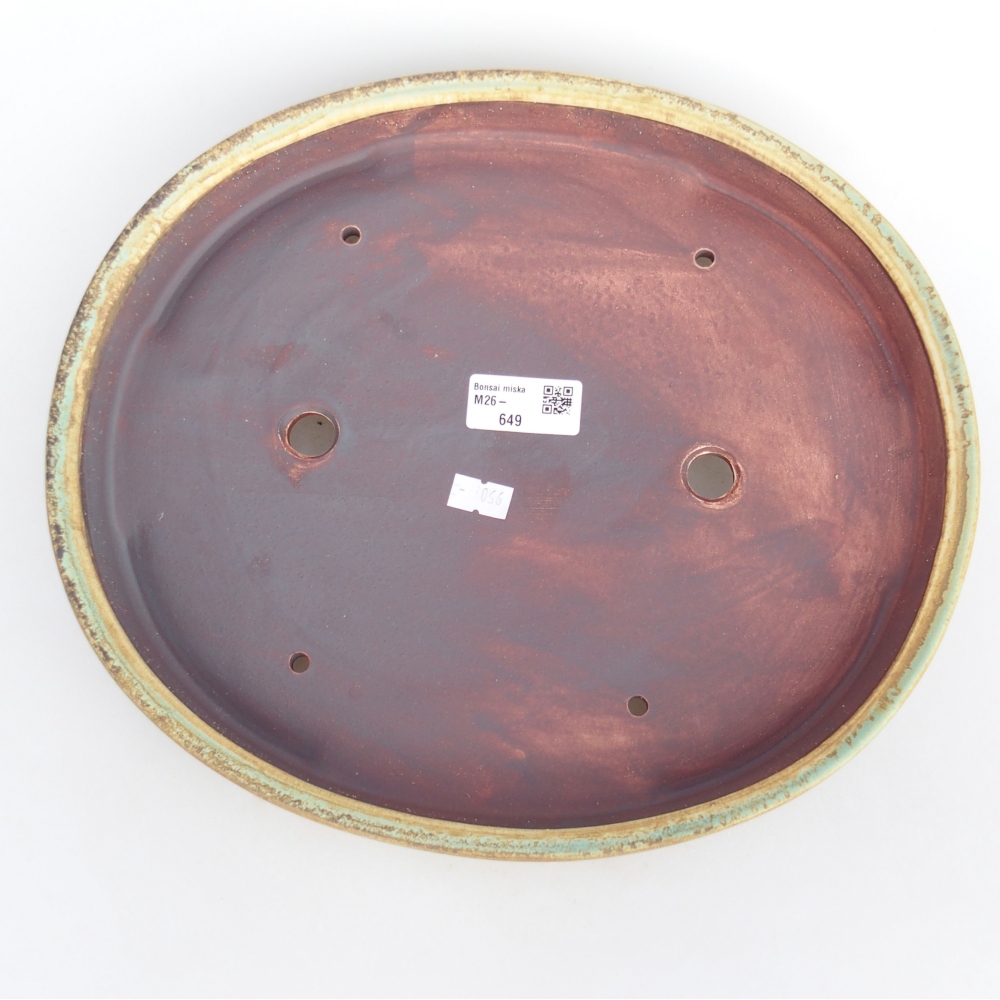 Ceramiczna miska do bonsai 31 x 27 x 4,5 cm, zielona
