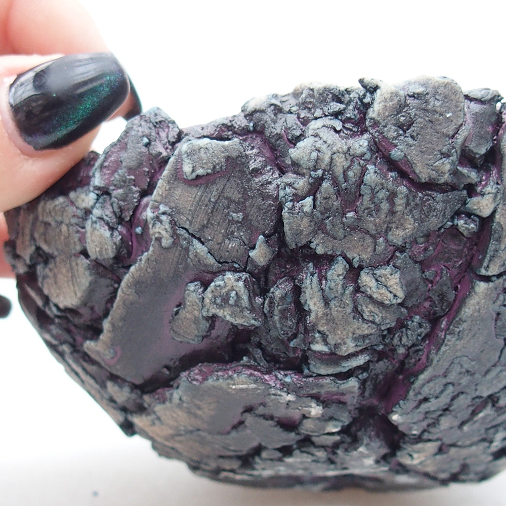 Ceramiczna muszla 11 x 10 x 6 cm, kolor fioletowy