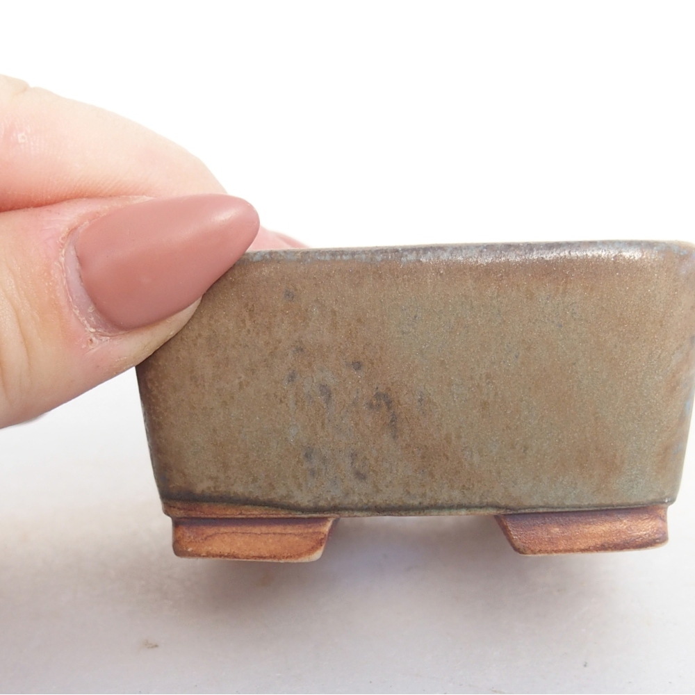 Ceramiczna miska do bonsai 6 x 6 x 3 cm, brązowa