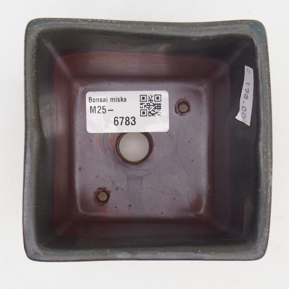 Ceramiczna miska na bonsai 9 x 9 x 8,5 cm, szara