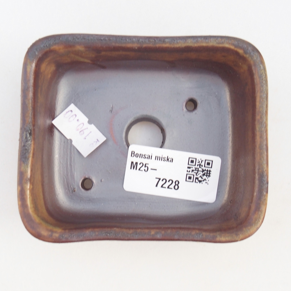 Ceramiczna miska na bonsai 9,5 x 8 x 3,5 cm, brązowa