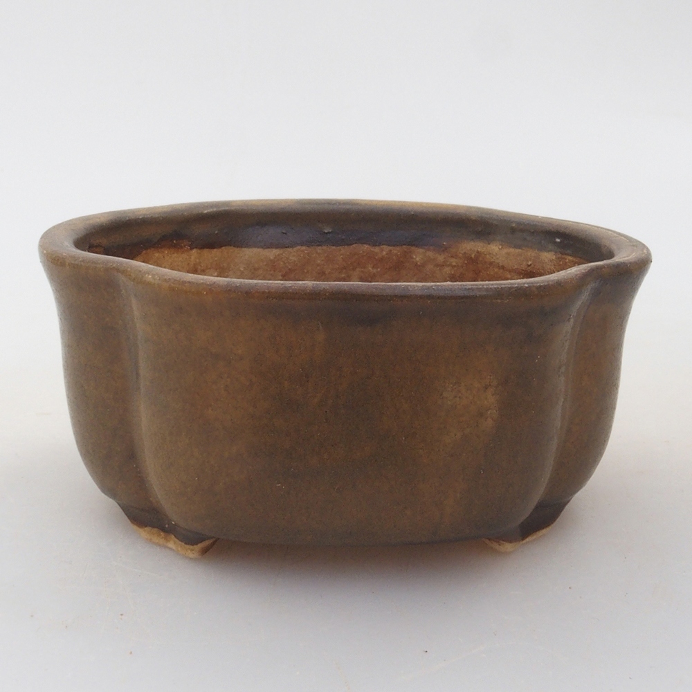 Ceramiczna miska do bonsai 7,5 x 7 x 3,5 cm, kolor brązowy