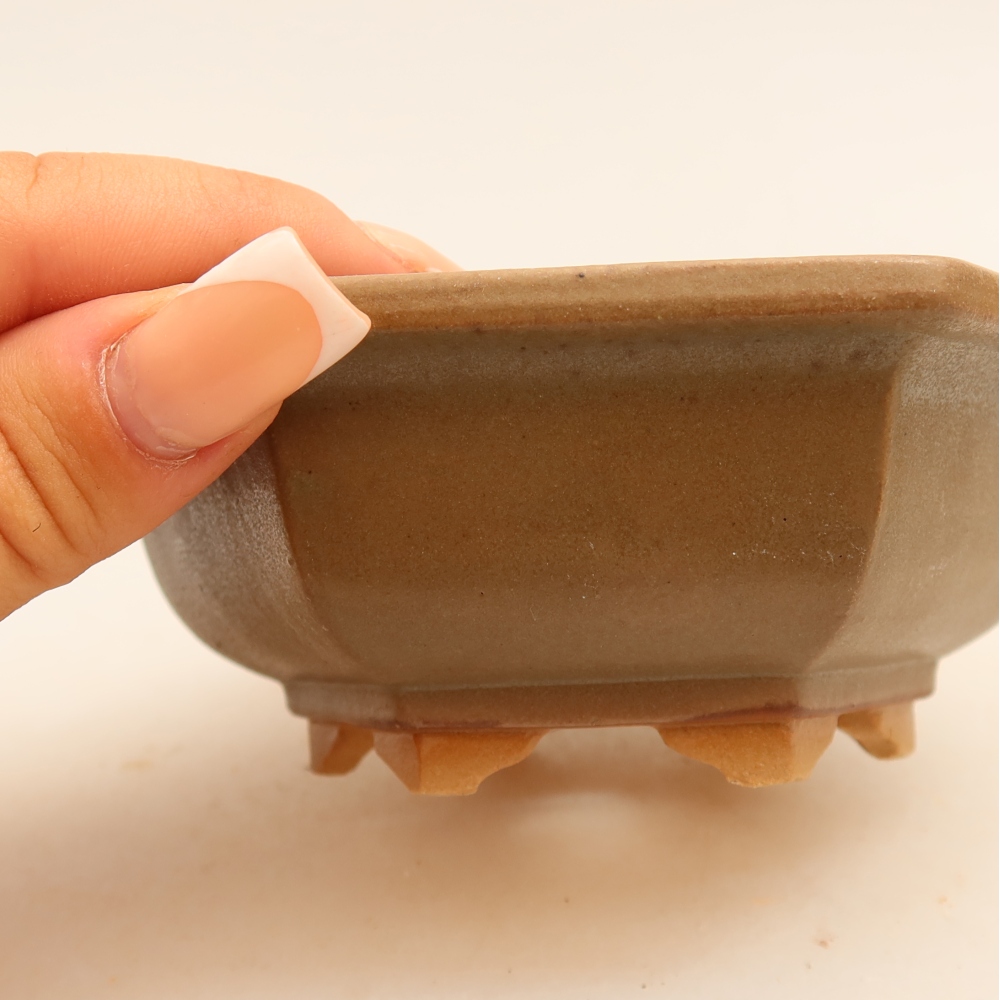 Ceramiczna miska do bonsai 12 x 10,5 x 4 cm, kolor szary