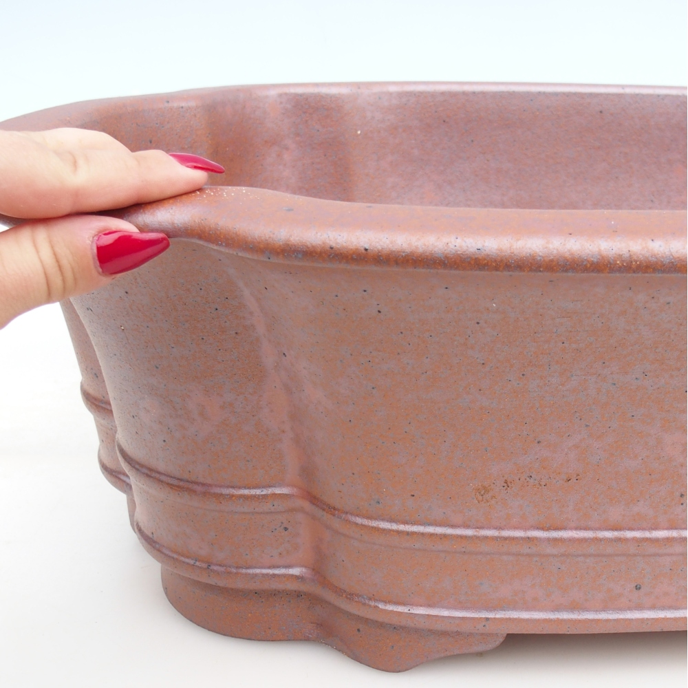 Ceramiczna misa bonsai 51 x 44 x 15,5 cm, kolor metaliczny - WYŁĄCZNIE ODBIÓR OSOBISTY lub transport paletowy