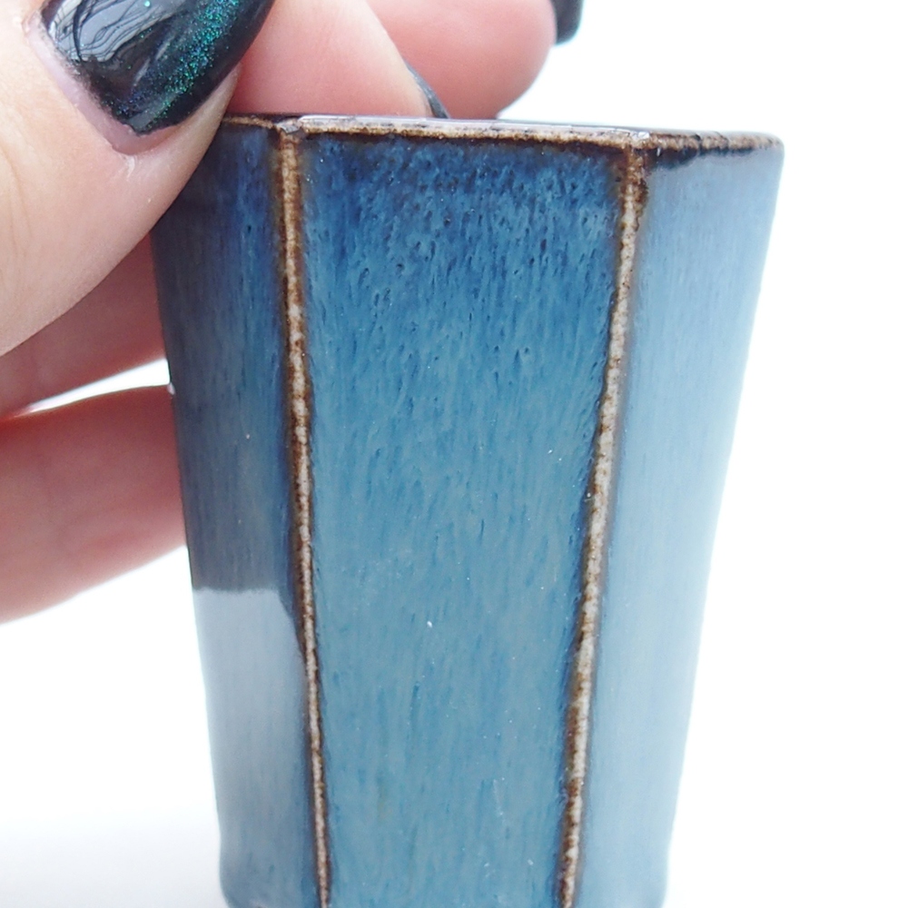 Mini miska do bonsai 4 x 3,5 x 5,5 cm, kolor niebieski