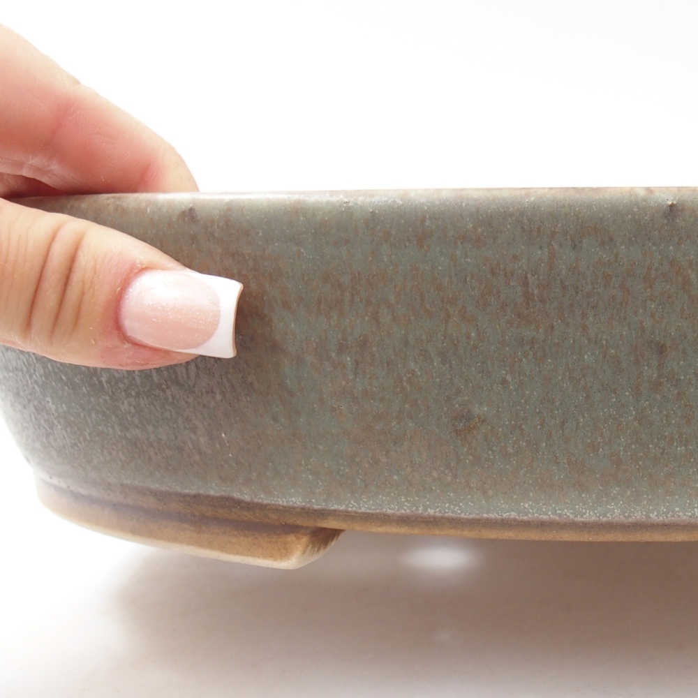 Ceramiczna miska do bonsai 28,5 x 25 x 6 cm, zielona