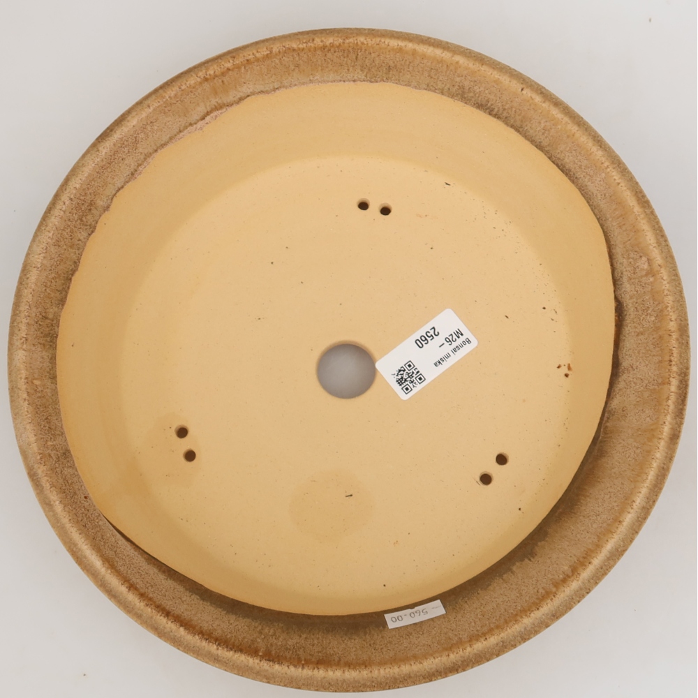 Ceramiczna miska do bonsai 25,5 x 25,5 x 6,5 cm, kolor brązowy