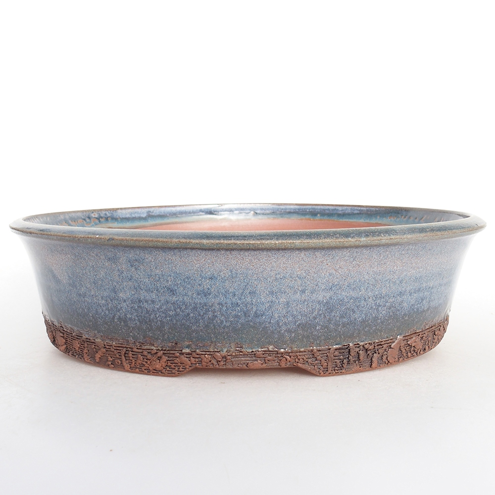 Ceramiczna miska do bonsai 25,5 x 25,5 x 6,5 cm, kolor niebieski