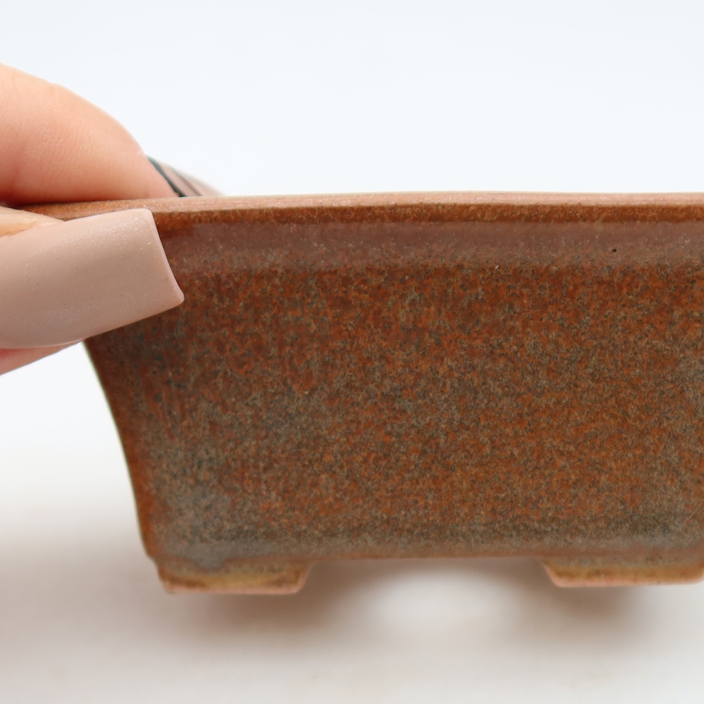 Ceramiczna miseczka do bonsai 8,5 x 6 x 4 cm, kolor brązowy