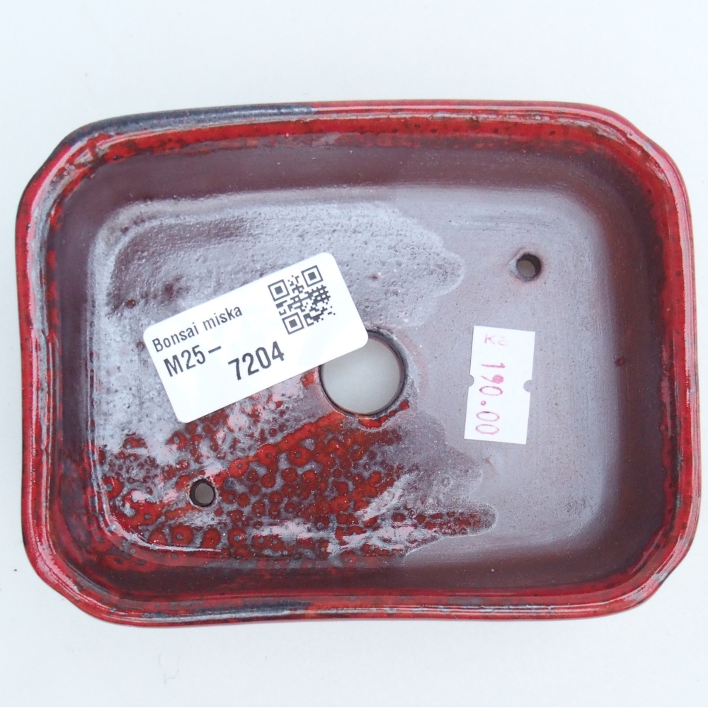 Ceramiczna miska do bonsai 12 x 9 x 3 cm, kolor czerwony
