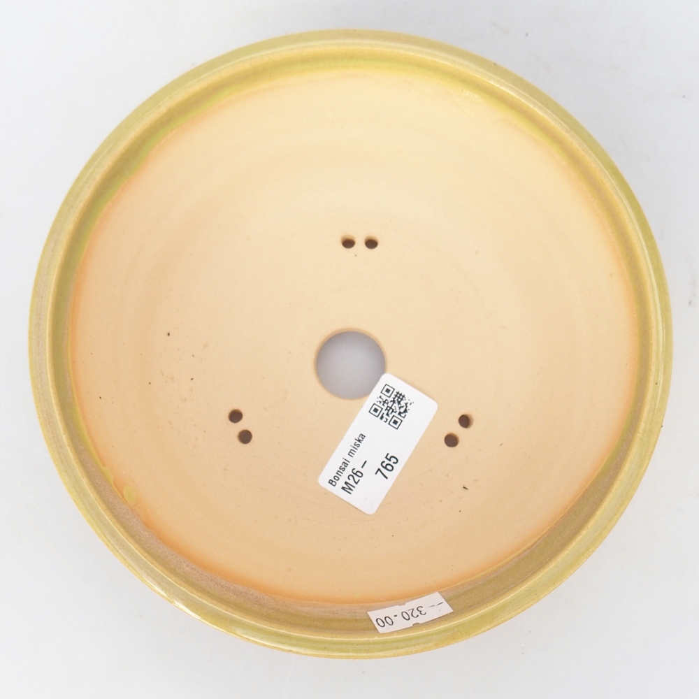 Ceramiczna miska do bonsai 17 x 17 x 5,5 cm, żółto-zielona