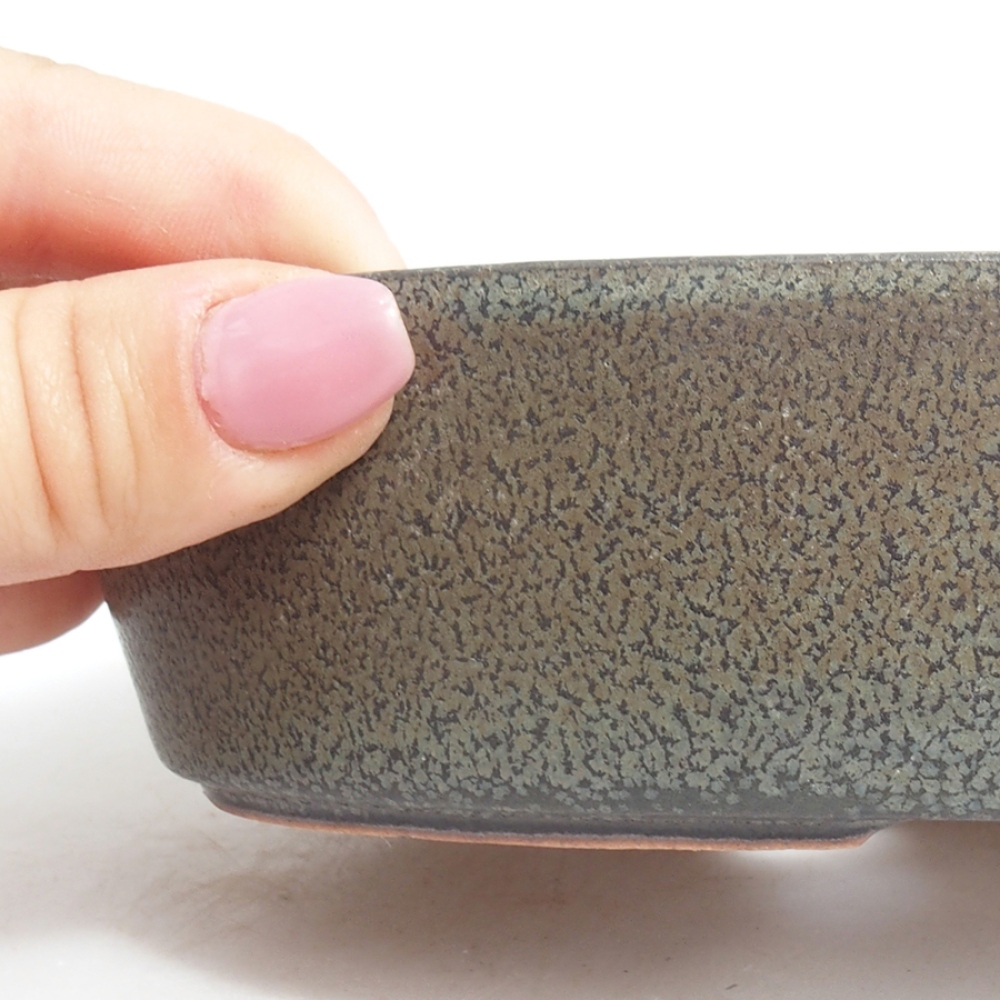Ceramiczna miska bonsai 16,5 x 11 x 4 cm, kolor szary