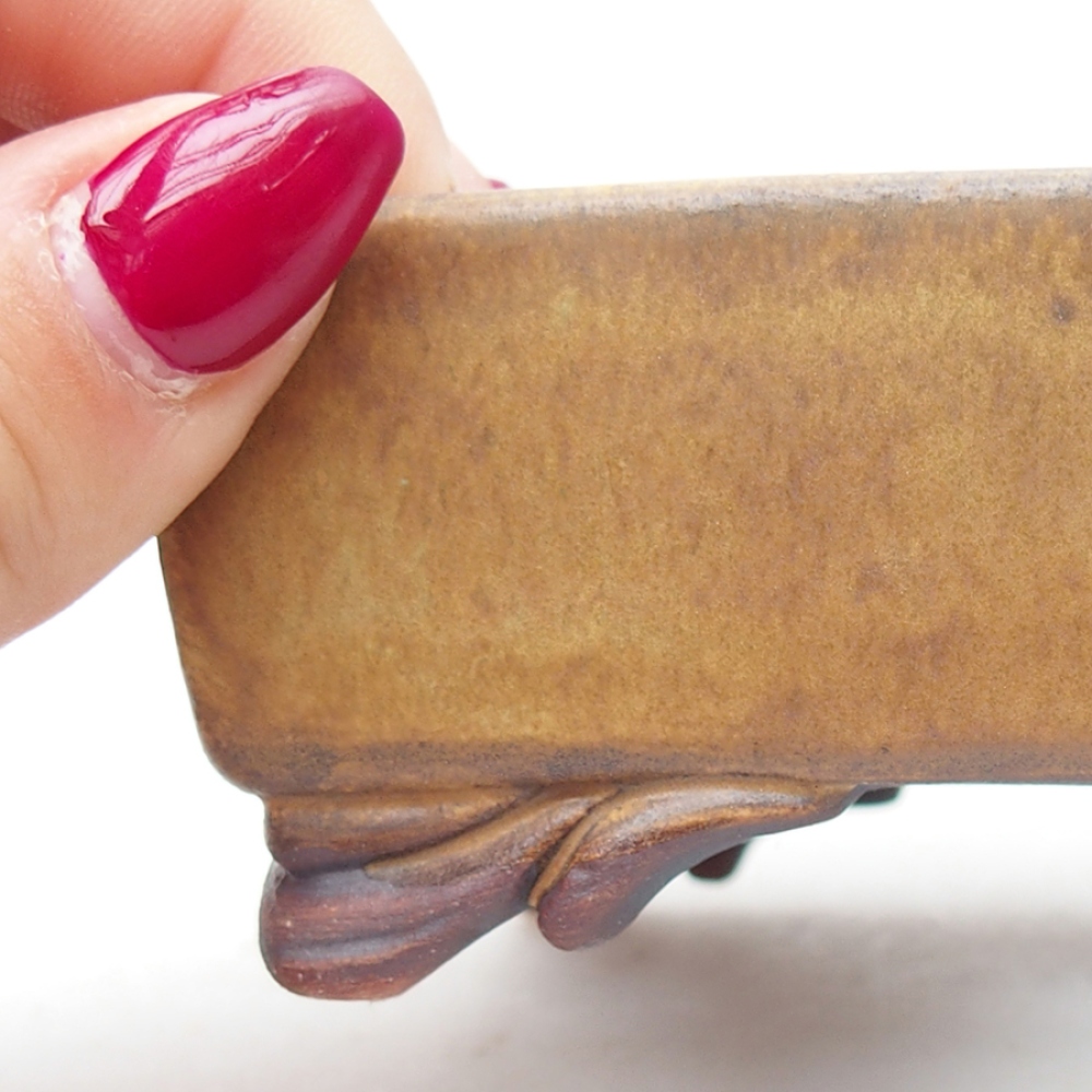 Ceramiczna miska do bonsai 10 x 8,5 x 4 cm, kolor zielony