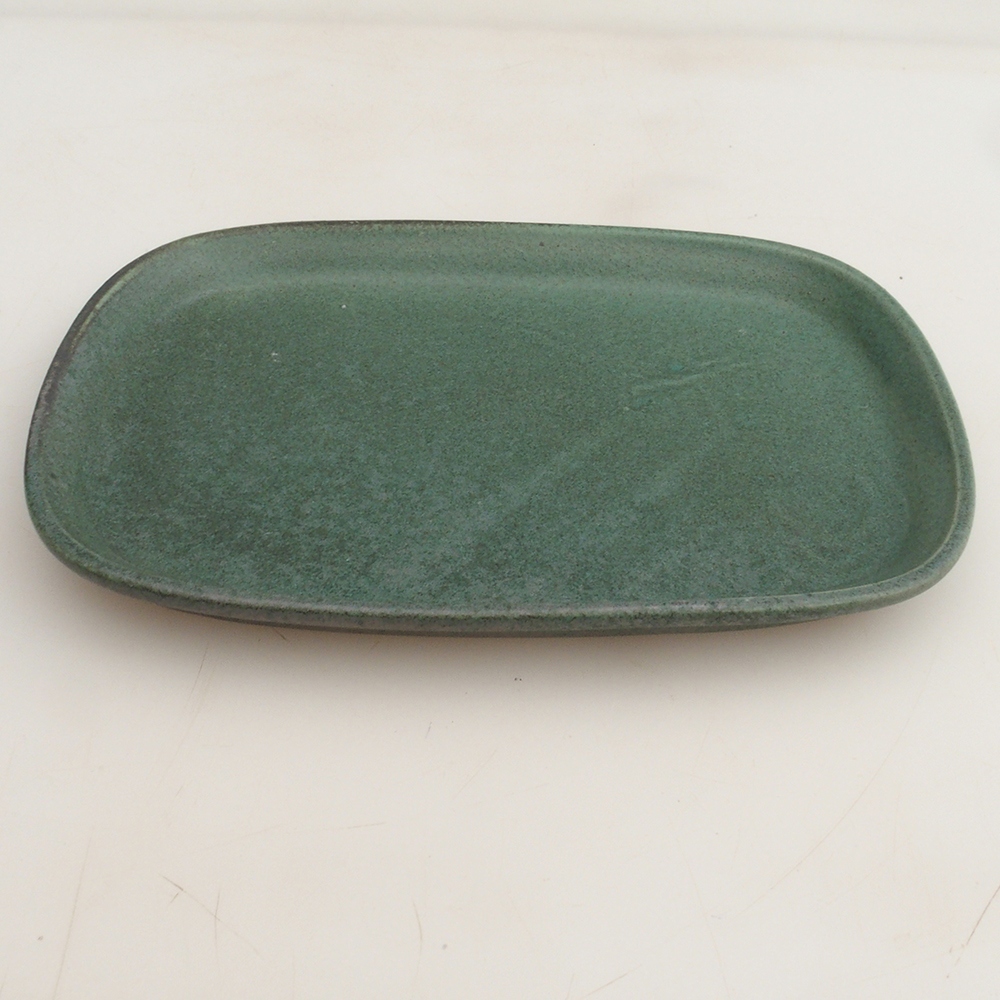 Ceramiczna miska H06 - 20,5 x 14,5 x 1,5 cm - zielona