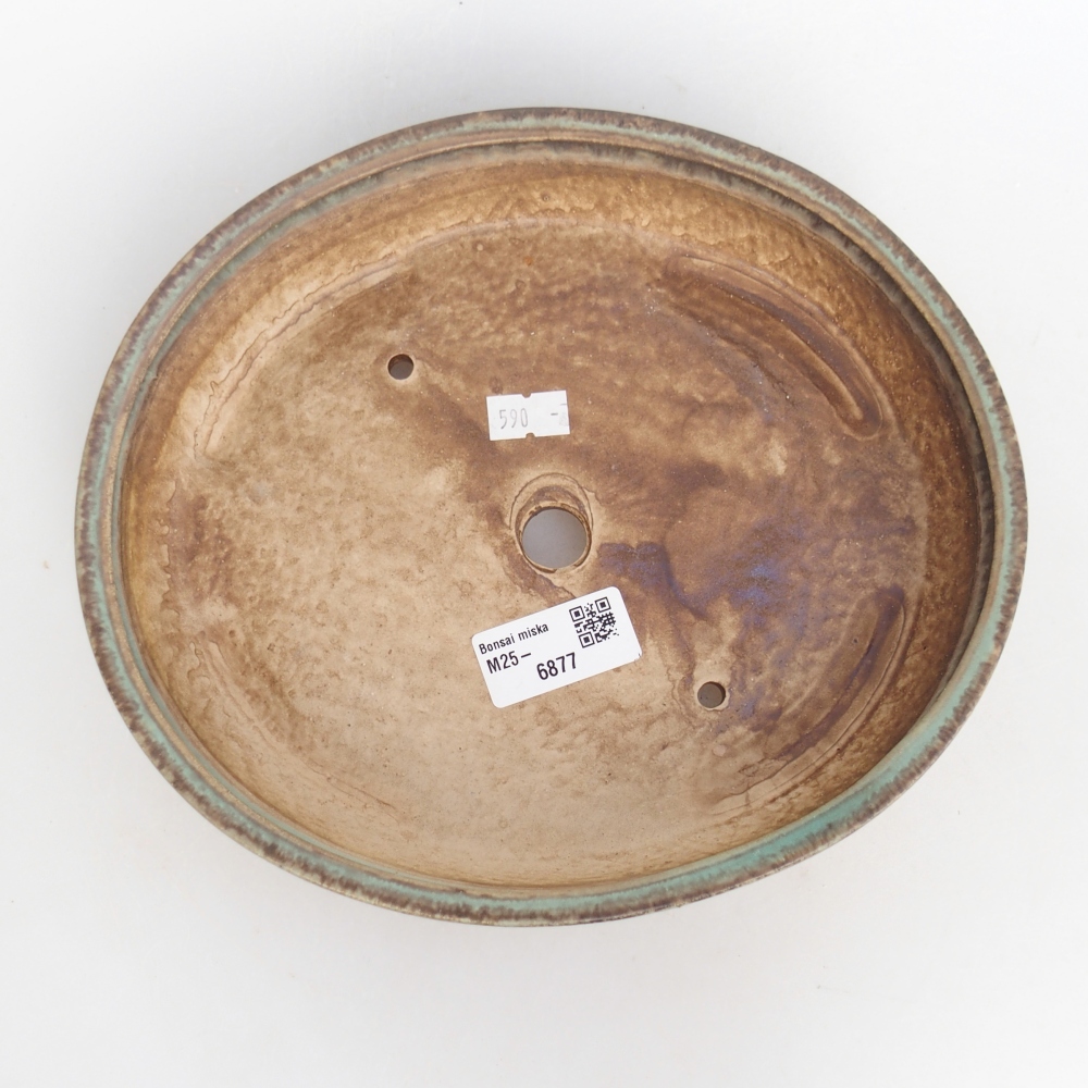 Ceramiczna miska do bonsai 22,5 x 20 x 4,5 cm, zielona